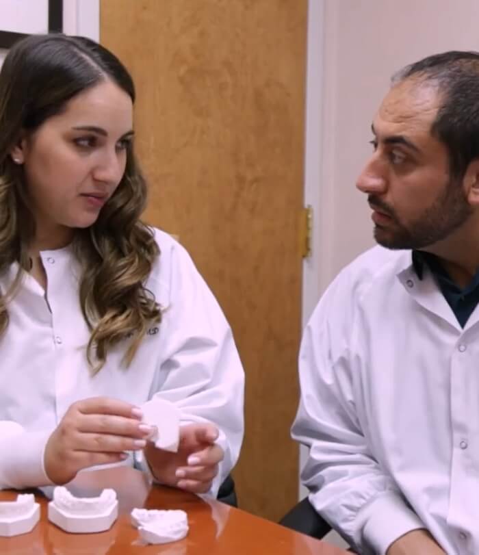 Dentists discussing dental patient treatment plan