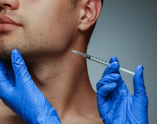 Man receiving Botox treatment