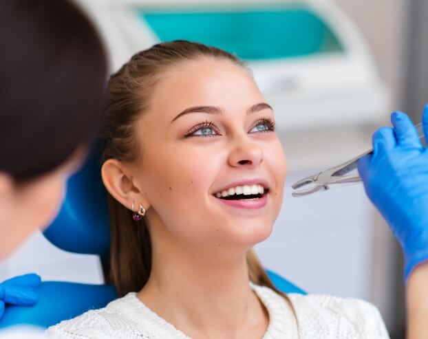 Patient receiving tooth extractions