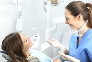 A female patient with her female dentist