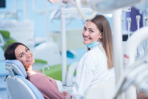 woman in dental chair