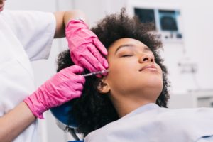 young woman getting botox