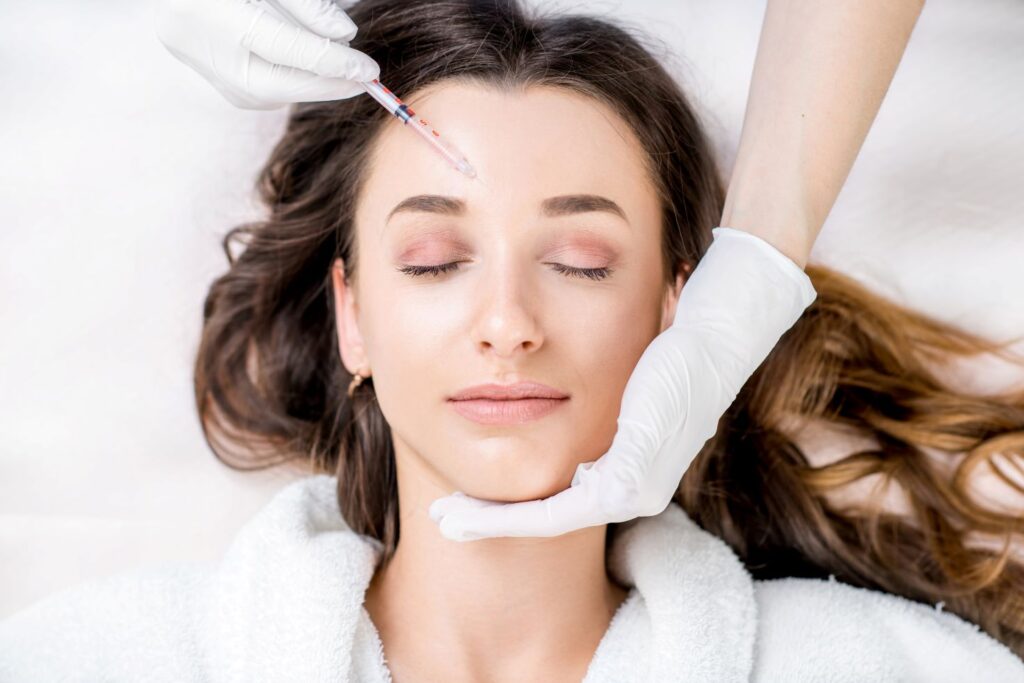 A woman getting a BOTOX injection
